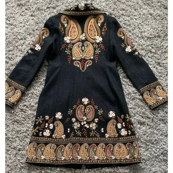 NEW Johnny Was Biya embroidered Paisley LONG JACKET COAT sz M - Picture 4 of 13